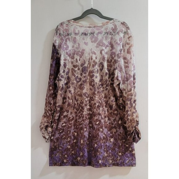 Women's Size L Top L Shades/Lavenders 100% Nylon Blouse Top by AMORE COUTURE - Picture 2 of 6